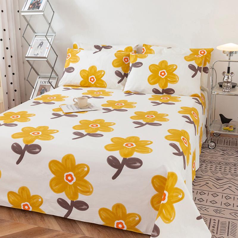 Wholesale 100% cotton old coarse cloth sheets pure cotton kang single three-piece set single piece soft mat student dormitory mat