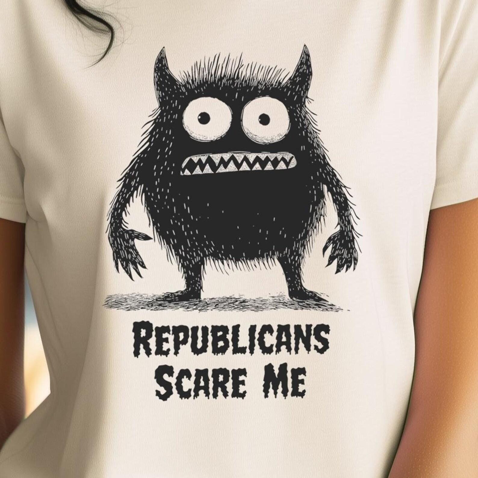 Funny Republicans Scare Me Unisex t-shirt, Anti Trump Shirt, Gifts for Democrats, Humor T-Shirt, Anti Republicans, Political Tee S