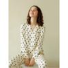 Poplin Pajamas Suit Spring and Summer Rayon Satin Confinement Clothing Polka Dot Home Wear Loose Plus Size Suit Can Be Outwear Women