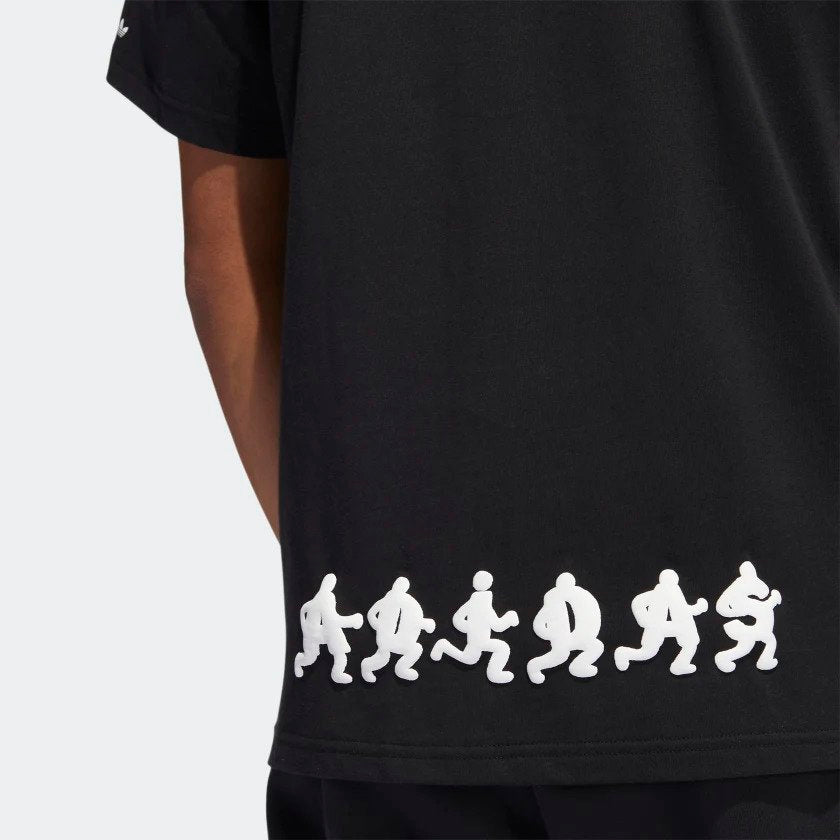 Adidas Originals Trefoil Graffiti Logo Print Sports Short Sleeve T-Shirt Men Tops Black H32312