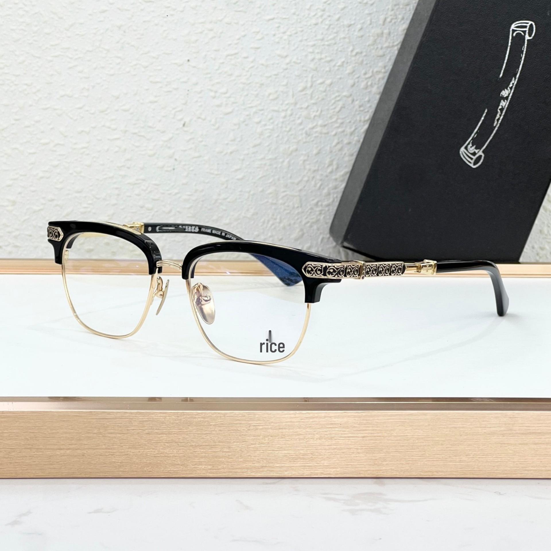 

Vertical Smile Fashion Titanium Frame Glasses for Men and Women – Trendy, Versatile Eyebrow Design, Compatible with Prescription Lenses Size: 54-18-146