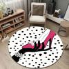Geometric Pattern Round Area Rug, Modern Abstract