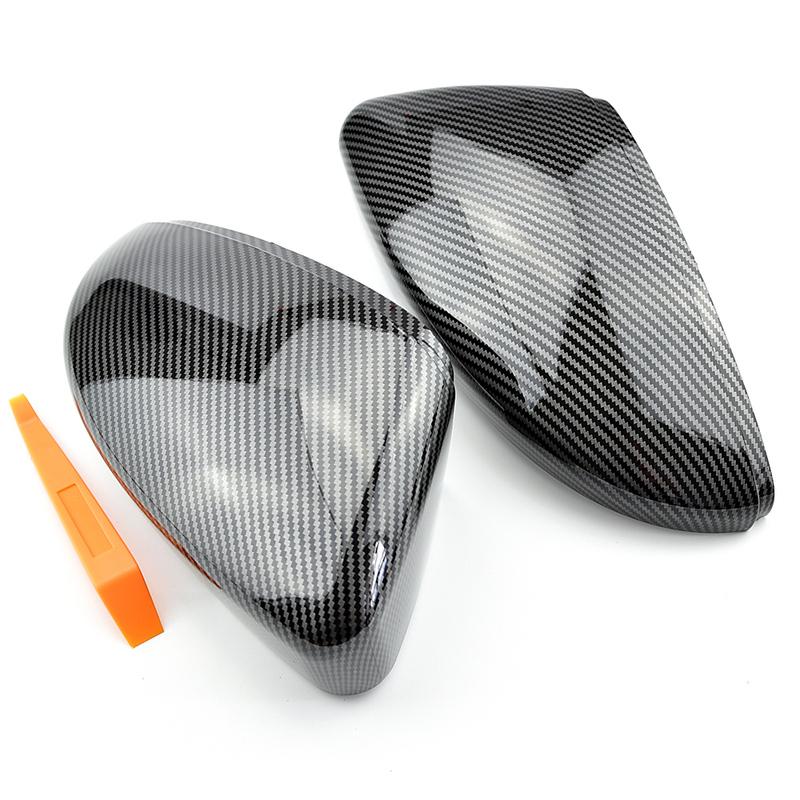 Black Side Mirror Cover Caps For VW Passat CC B7 Scirocco Jetta MK6 Beetle Rearview Mirror Housing Automotive Accessories