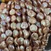 1String, Button Shape Pearls, 11-12 Mm, Natural Freshwater Pearl Beads for Jewelry Making DIY Supplies, Women's Craft Gifts 36cm