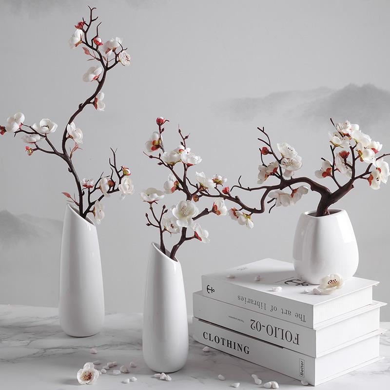 Wintersweet Bonsai Arrangement: Artificial Plum & Peach Blossom Branches for Indoor Living Room Decor