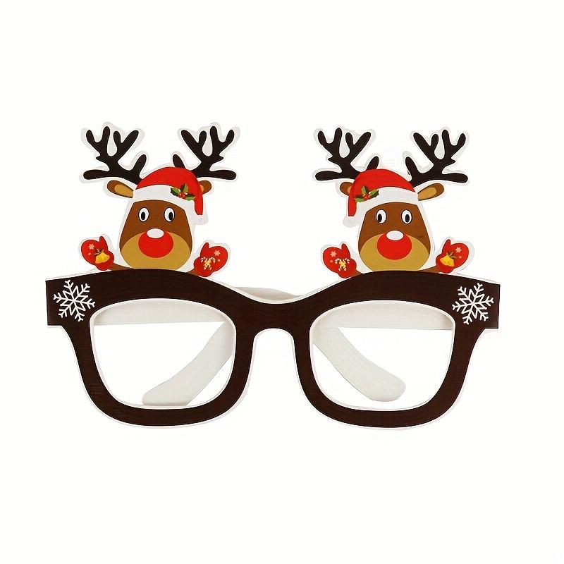 9pcs Christmas Santa Snowman Gingerbread Man Christmas Tree 3D Paper Glasses Party Photo Props