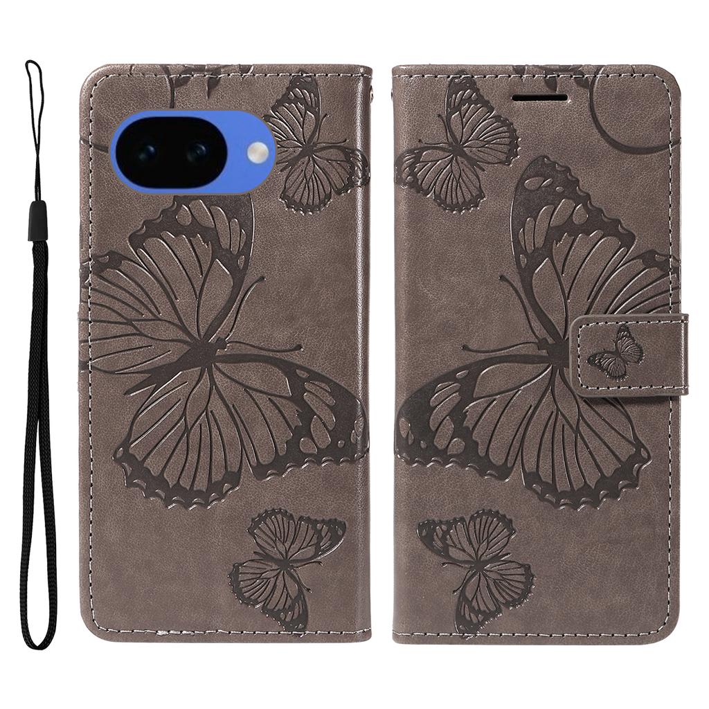 For Google Pixel 10a Wallet Case Floral Butterfly Imprinted Leather Phone Cover Stand
