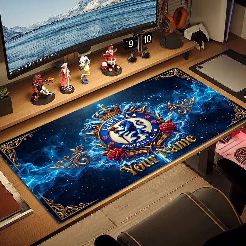 Chelsea F Custom Name Large Size Mouse Pad Large Gaming Table Cushion Non-slip Laptop Tablet Big Mousepad XXL Mat Mini PC Playmat With Lock Edge