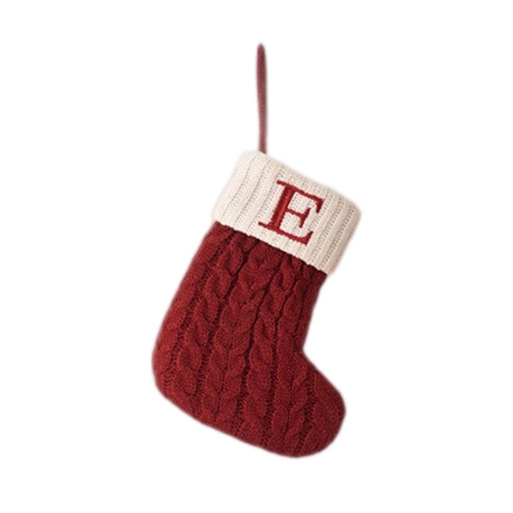 Letter Christmas Stocking Creative Christmas Tree Ornament Christmas Knitted Socks Decoration Props Christmas Decorations