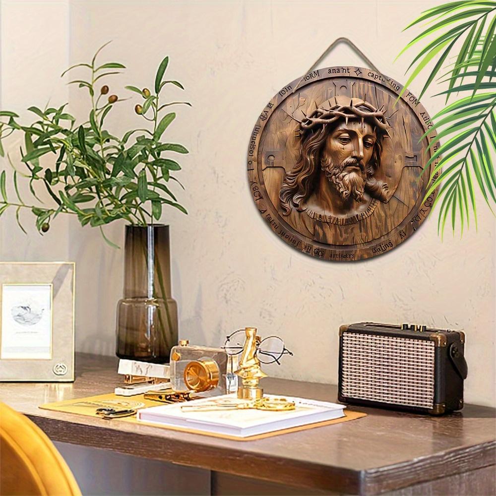 2D Flat Vintage Good Friday Wooden Sign - Jesus Navidad Round Plaque for Front Door, Wall, Church Hanging Decor - Ideal Gift for Friend