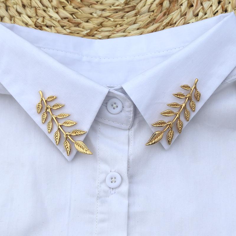 Vintage Triangle Shirt Collar Pin Collar Brooch Women Brooch Hollow Out Metal Brooch Clothes Decorative Cute Jewelry Accessories