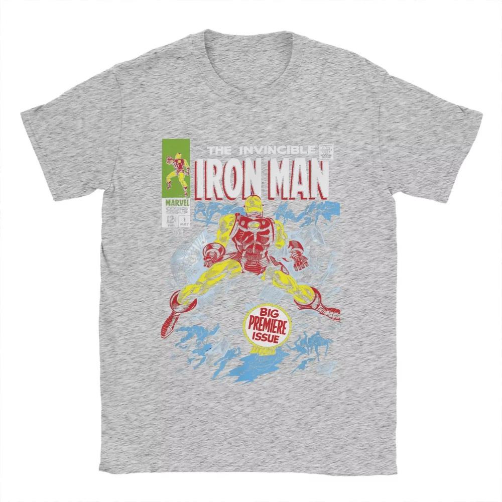 Iron Man Big Premier Issue Classic Comic T Shirt Men's Crazy T-Shirts Crew Neck Tees Short Sleeve Clothing Classic