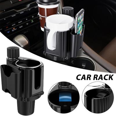 Portavasos para Coche Multifuncional Estante de Almacenamiento para Vasos de Bebida Soporte para Teléfono Base de Soporte para Taza de Bebida Contenedor Interior de Automóvil