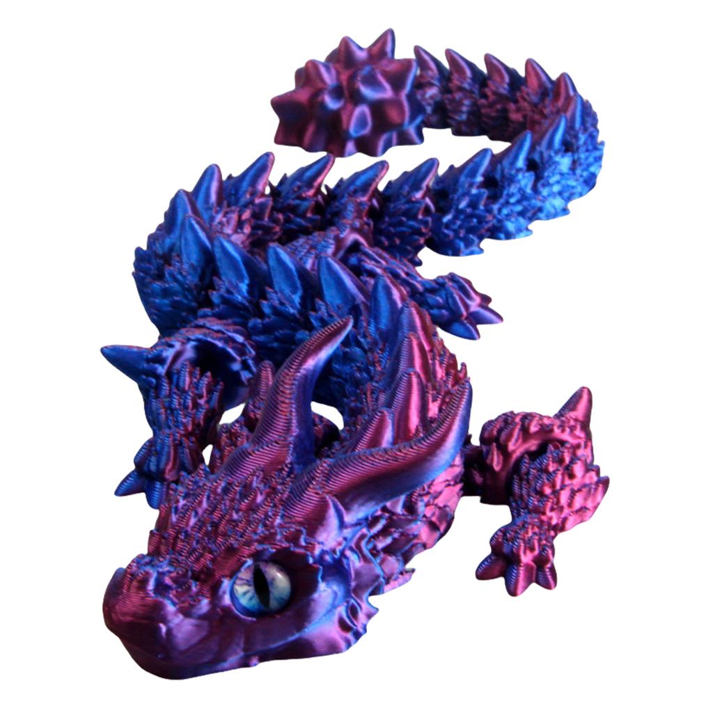 Metallic Dragon Fidgets Toy Flexible Stress Relief Figurine for Kids and Adults Portable Articulated Design