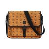 New MCM Klassik Visetos Cow Leather Messenger Bag, Shoulder Bag, Crossbody Bag Medium Men's Brown Cognac & Black MMMCAKK02CO001