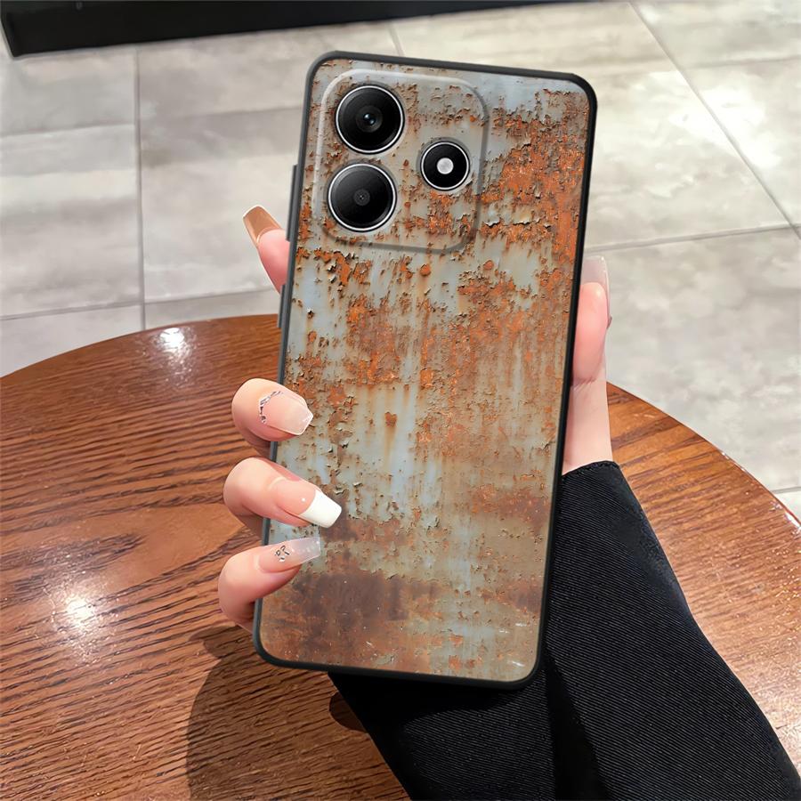Case for Xiaomi Redmi Note 10S 11S 11 13 12 Pro Plus 9s 12S 10 9 8 Pro Soft Back Phone Cover Retro Rust Design