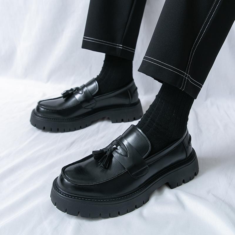 Men Spring Autumn Shoes High Quality Tassels Formal Platform Leather Wedding Social Brogues Business Dress Leather