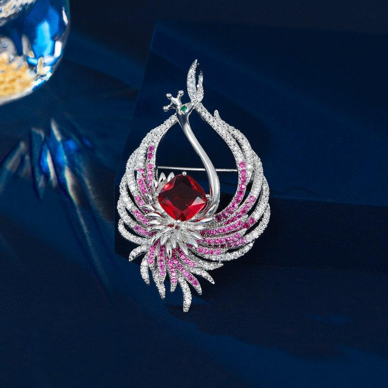 

Новая фиксированная булавка для корсажа, роскошное пальто высокого класса, корсаж для пальто, яркий циркон, брошь в виде феникса и павлина