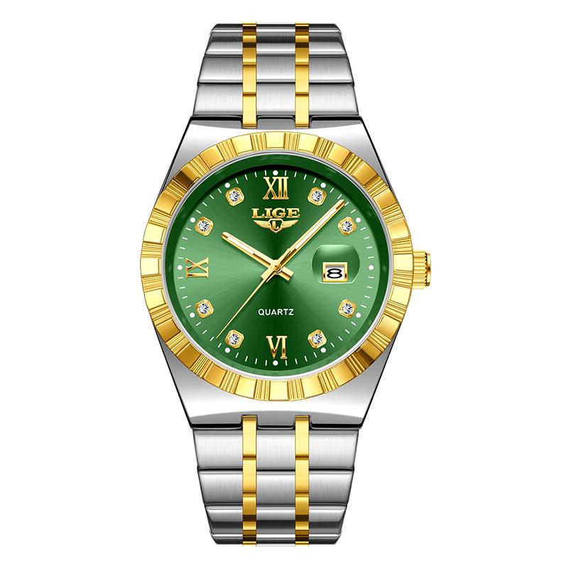LIGE Damenuhr Quarz schlicht Luxus leuchtend Edelstahl Kalender wasserdicht Damenuhr Armbanduhr reloj