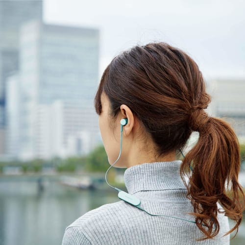 ELECOM Bluetooth Bluetooth Earphones Wireless Bund Simple Functional Design with Only 1 Button Saxophone Blue LBT-HPC14MPXBU