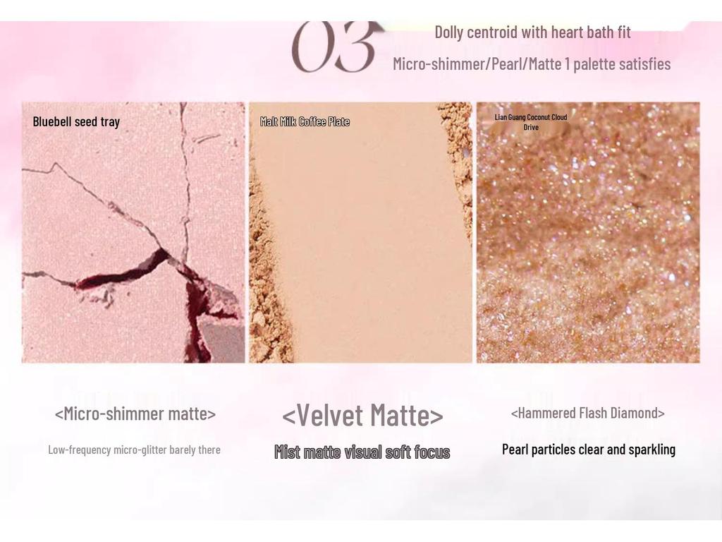 VEECCI Weizi Qimeng Five-Color Palette: Beginner-Friendly Pearlescent, Glitter, Flash, and Matte Earth Tones Eyeshadow.