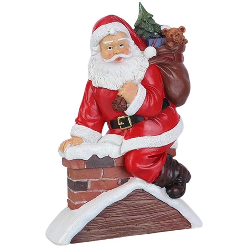 Christmas Figurine Figure Decors Resin Santa Clauses Statue Christmas Decorative Figurine Table Centerpieces for Holiday