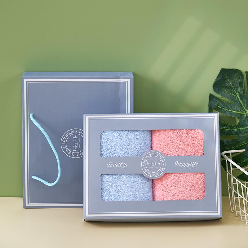 Embroidered Coral Fleece Face Towel Gift Set for Weddings, Parties, and Group Favors