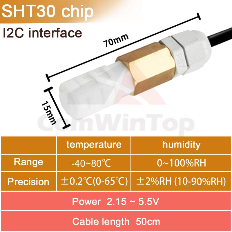 SHT20 SHT30 SHTC3 SHT35 I2C Temperature Humidity Sensor Probe 2