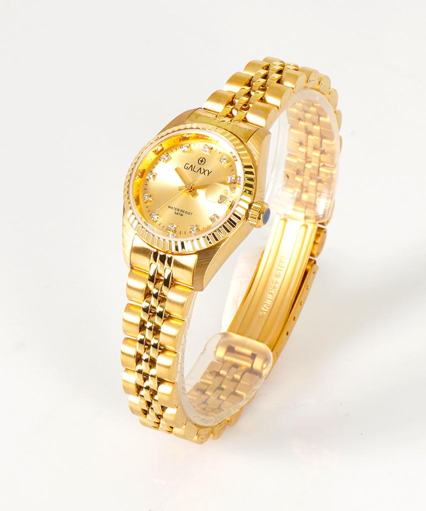 Gaelleogsi 5 Atm Couple Watch Women'S Metal Wristwatch Qt7013Fc
