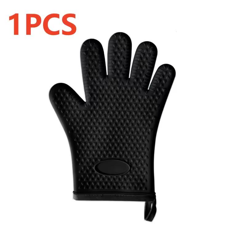 

Heat Resistant Silicone Gloves Anti-scald Thickened Microwave Oven Kitchen Gloves Baking BBQ Gloves Anti-slip Insulation Mitts