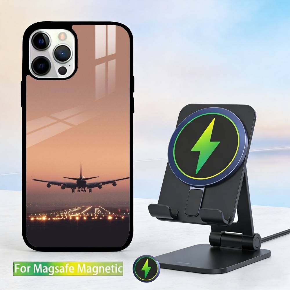 Airplane Plane Phone Case For iPhone 14,16,15,13,17,12,Plus,Pro,Max Magnetic For Magsafe Frosted Cover