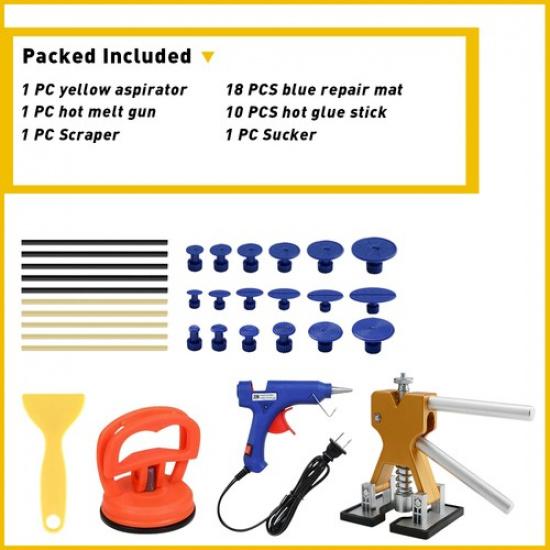 Car Body Dent Puller Lifter Tool Paintless Remover Hail Repair Kit Universal 32x