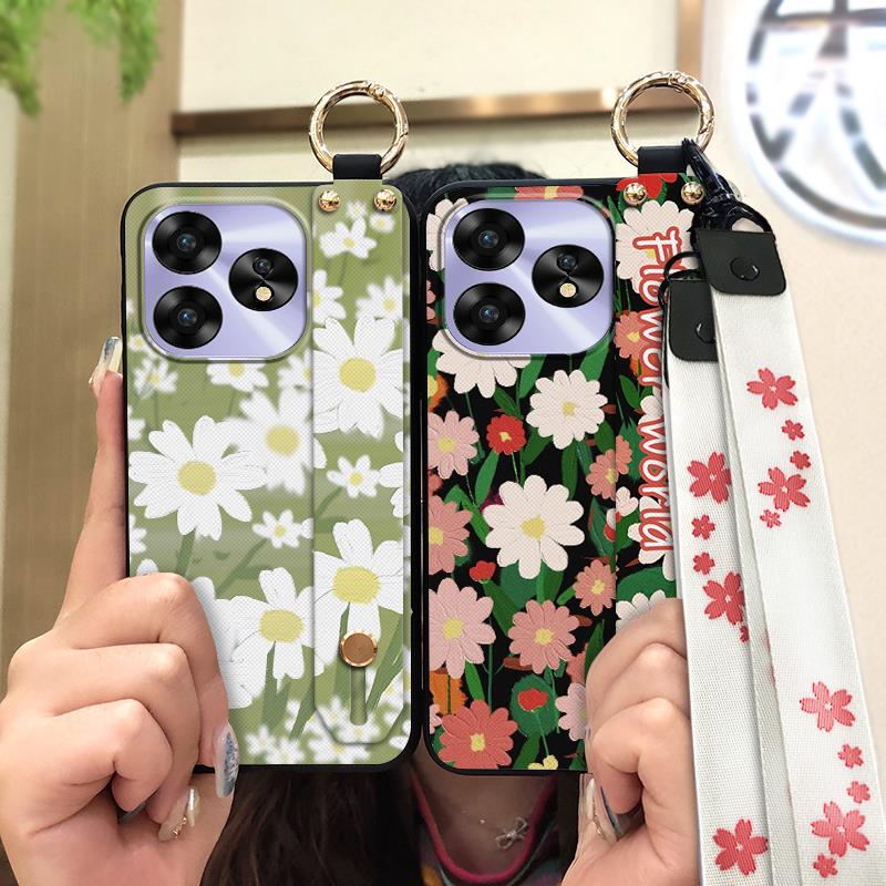 Fashion Design Wrist Strap Phone Case For UMIDIGI A15/A15C Protective Ring Anti-dust Back Cover Anti-knock Wristband