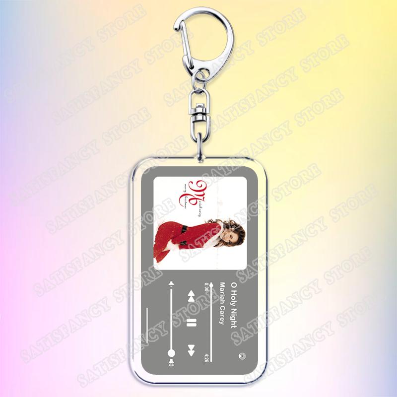 

New All I Want for Christmas Is You Music Playlist Keychains for Women Accessories Bag Santa Claus Keying Jewelry Festival Gifts