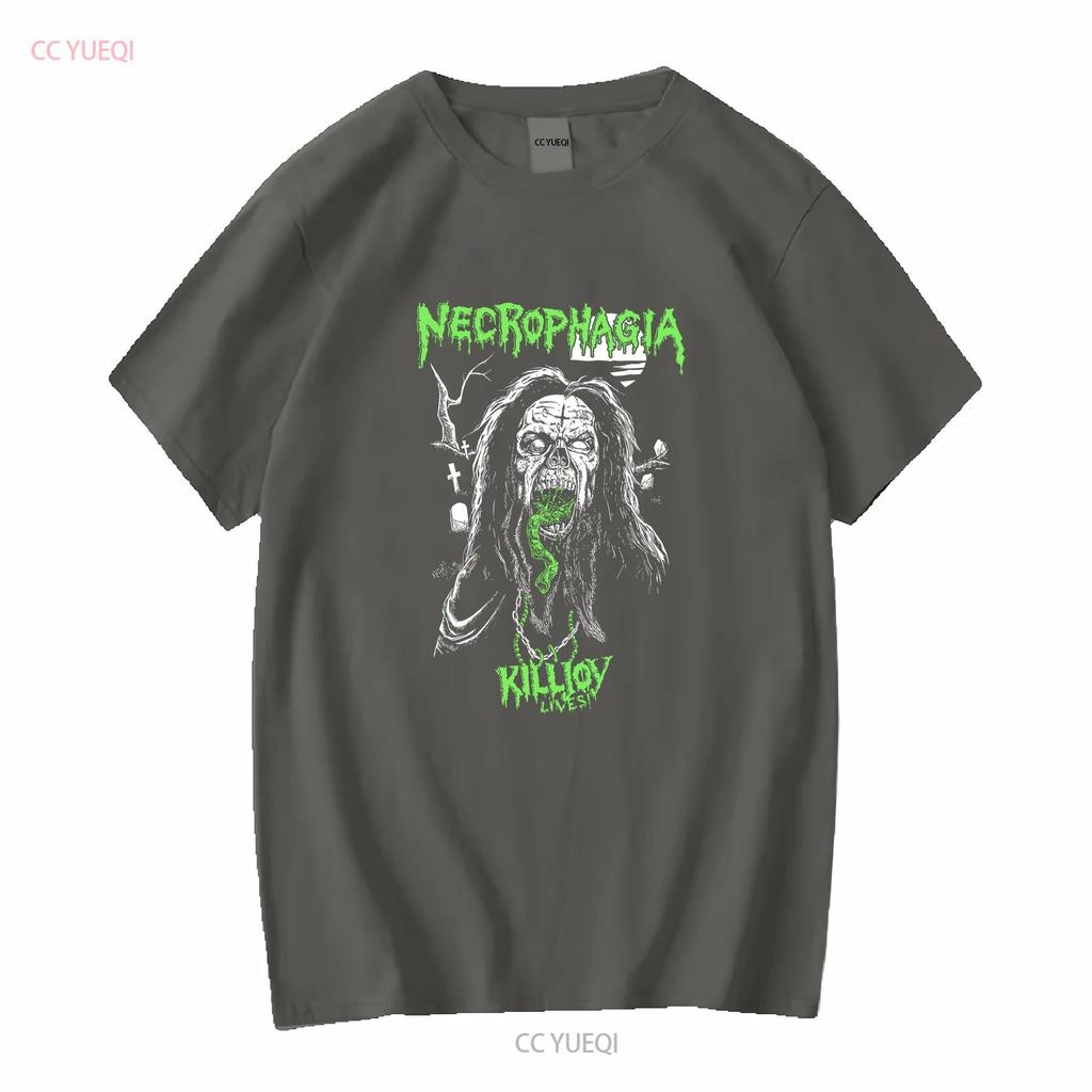 Necrophagia Band Lives T Shirt Classic Black S 5XL QE127 vintage Washed Comfortable Slightly Versatile Soft fashion homme