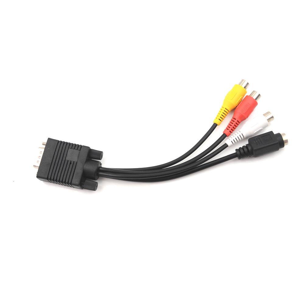 1 szt. Kabel wideo Laptop Pc Złącze Hdtv VGA męski na konwerter S-Video 3 Rca Jack