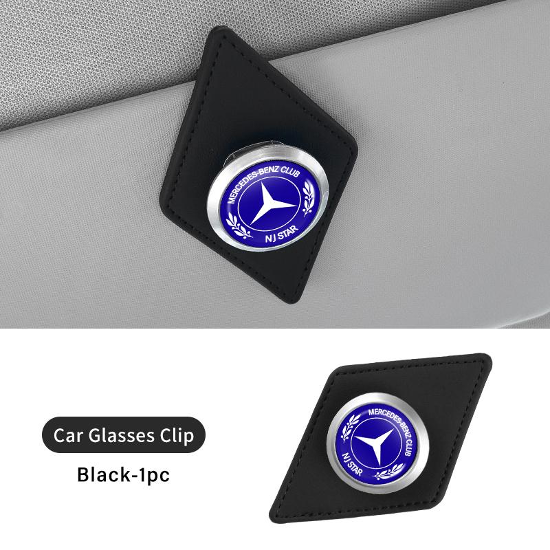 Leather Car Eyeglass Holder Glasses Storage Clip Accessories For Mercedes Benz CLK GLC W212 C200 C300 W203 W204 W205 W169 W176