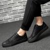 Men's Genuine Leather Frosted Sneakers - Spring/Autumn Versatile Business & Casual Shoes, Plus Size Available