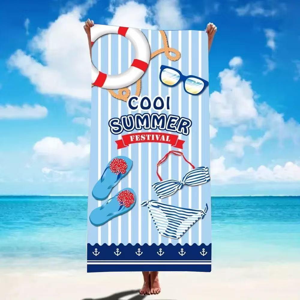 Cool Summer Festival Beach Towel Lightweight Quick Dry Towel for Beach Vacation Swimming and Camping Trips
