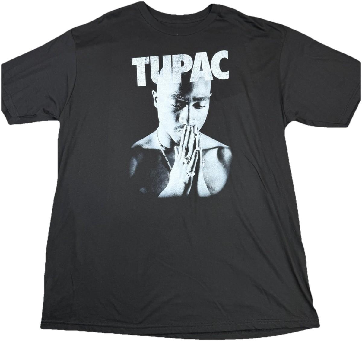 Tupac Shakur 2PAC Prayer Hands T Shirt Praying Men’s Size XL Black Unisex T-Shirt M
