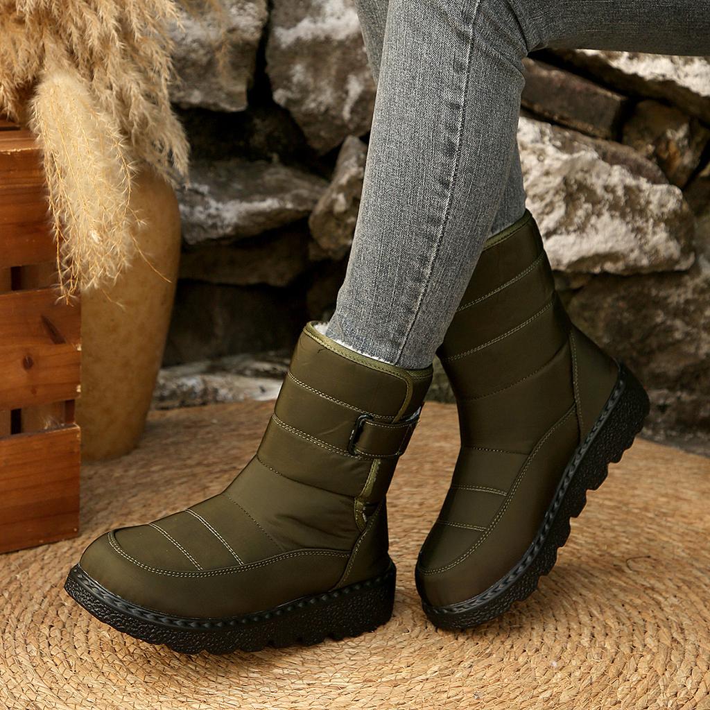 Snow Boots Woman Fashion Women Shoes Platform Shoes Woman Solid Mid Women's High Boots New Botas Mujer Winter Ladies Boots