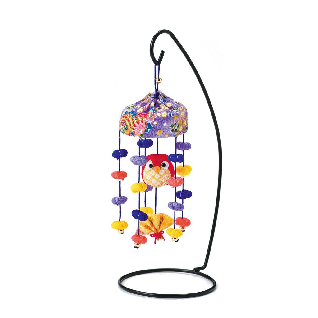 Takagi Fiber Panami Chirimen Bean Umbrella Hanging Doll Making Brings Good LH424 Kit, Fortune, Red,