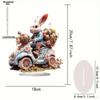 Bunny Tabletop Ornament Easter - 2D Flat Acrylic Desktop Ornament, Wall Decor Art, Four Seasons Decoration, Novelty Home Decor, Perfect Durable