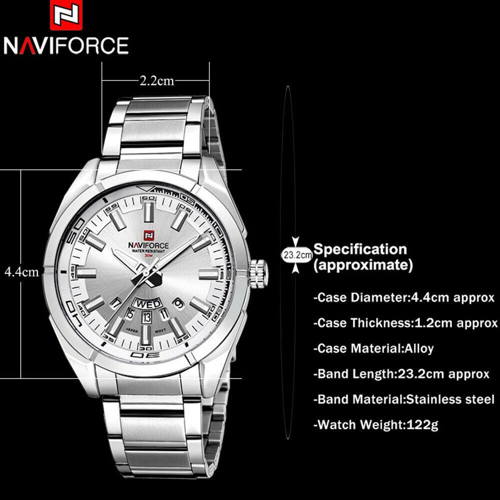 NAVIFORCE 9038 Su Geçirmez Takvim Tam Çelik Erkek Saati uygun fiyatlı satın alın - fiyat, ücretsiz teslimat, fotoğraflarla gerçek yorumlar - Joom