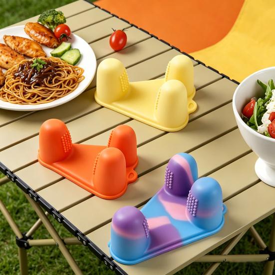 Silicone Finger Clip Tongs Non-Slip Finger Food Tongs Reusable Finger Grip Tongs for Eating Fried Chicken Chips Snacks Home Travel Use