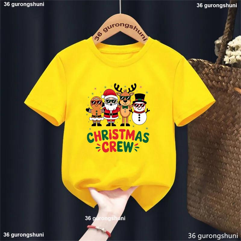 Christmas Day Fashion Christmas Crew 2026 Graphic Print Cute Boy/Girl Tshirt Christmas Festival Short Sleeve Casual Tshirt Tops
