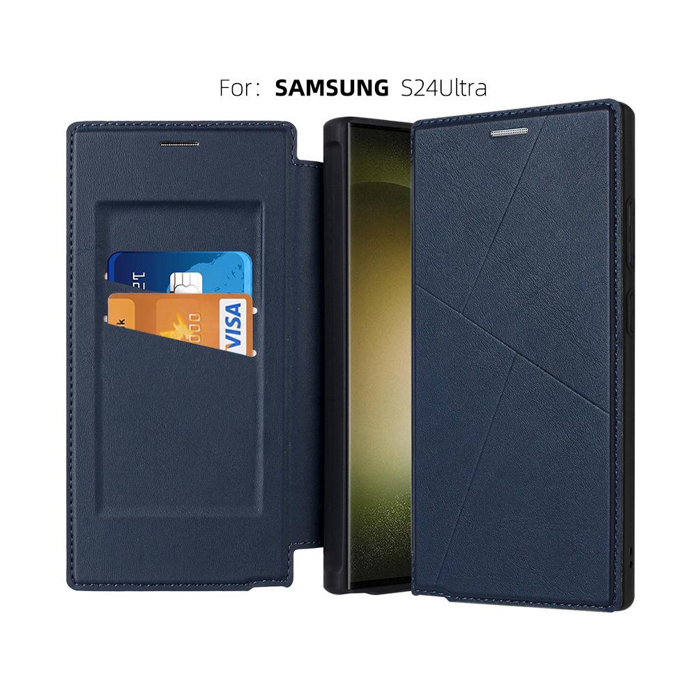 Samsung S25 Flip Ultra Leather Phone Case - Full Coverage, Lightweight, Magnetic Card Slot