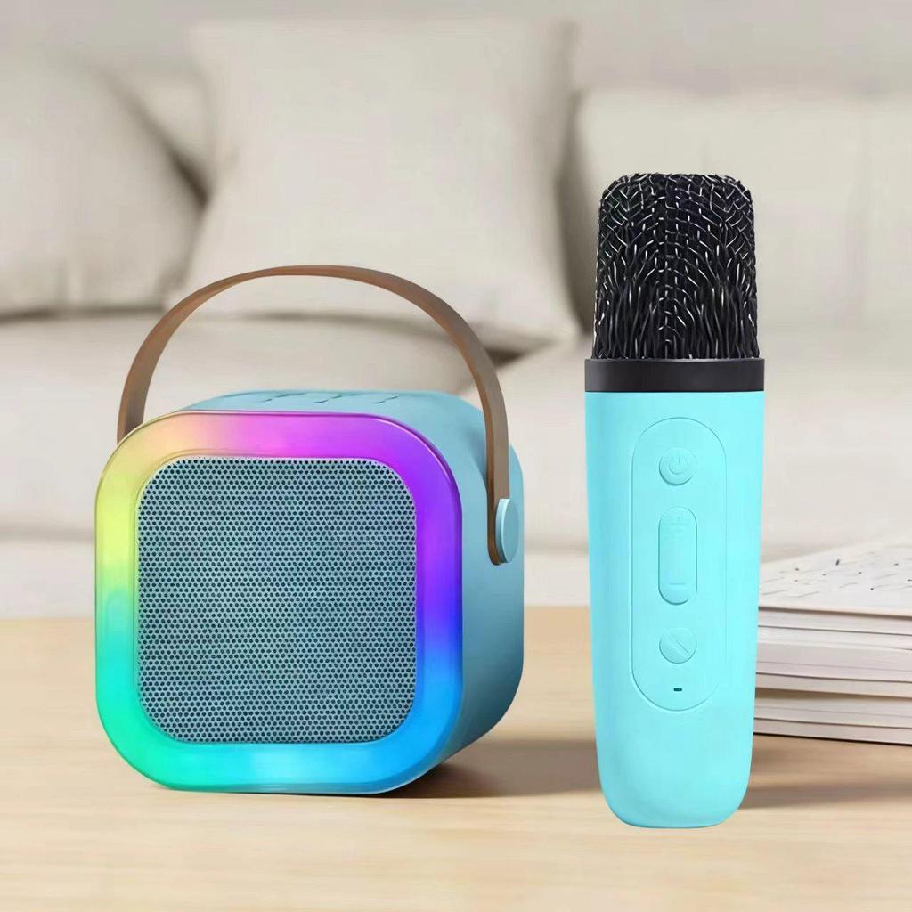 K12 Portable Bluetooth Microphone & All-in-One KTV Speaker: High-Quality Mini Speaker for Home, Outdoor, and Family Use