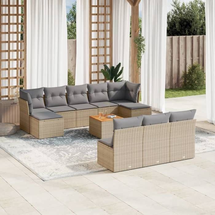 VidaXL Garden Lounge Set with Cushions 11 Pcs, Patio Sofas, Patio Furniture Set, Outdoor Furniture, 3256199