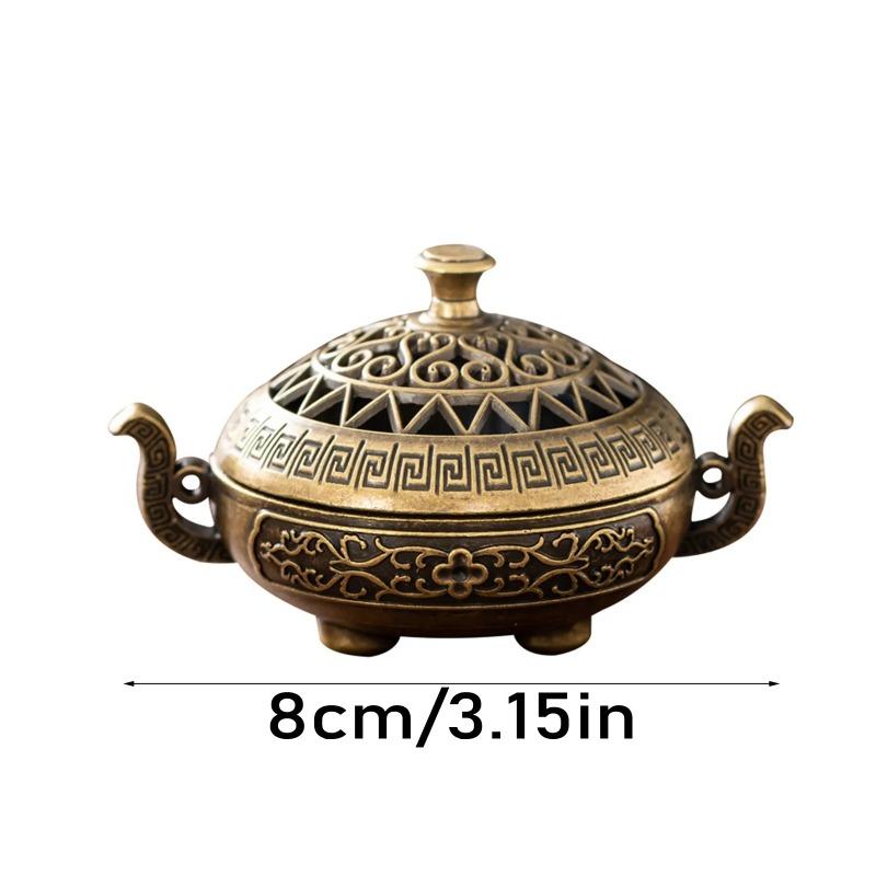 

Vintage Incense Burner for Home and Meditation Intricate Carved Design Releases Fragrance Calming and Relaxing